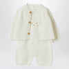 Teddy & Minou White outfit with jacket and overalls
