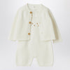 Teddy & Minou White outfit with jacket and overalls
