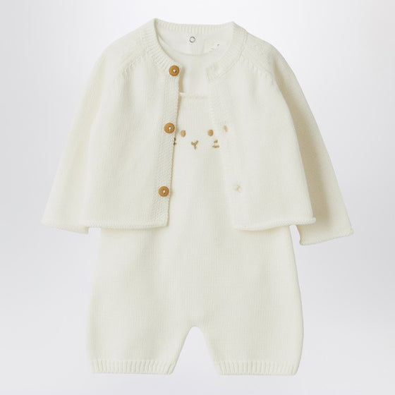 Teddy & Minou White outfit with jacket and overalls