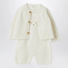 Teddy & Minou White outfit with jacket and overalls