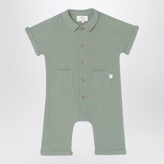 Teddy & Minou Sage green romper in cotton muslin