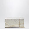Jimmy Choo Emmie Brilliance fabric clutch in platinum ice