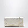 Jimmy Choo Emmie Brilliance fabric clutch in platinum ice