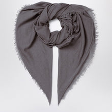  Destin Mud-coloured wool-silk blend scarf