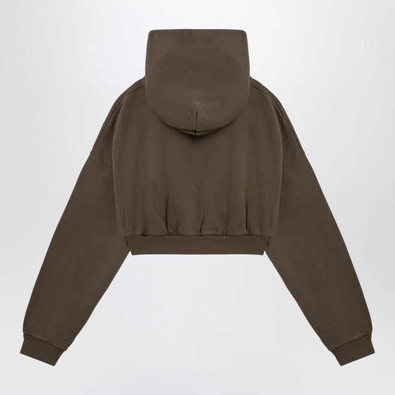 Entire Studios Organic cotton military green cropped sweatshirt