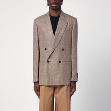  Lardini Brown double-breasted jacket in Prince of Wales pattern