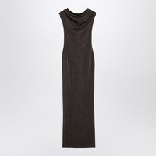  Max Mara Pianoforte Brown dress in viscose and lurex yarn