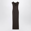 Max Mara Pianoforte Brown dress in viscose and lurex yarn