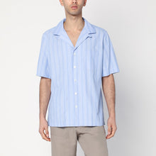  Lardini Bowling-style light blue shirt in cotton