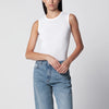 FLORE FLORE Esmé LW ribbed organic cotton tank top in white