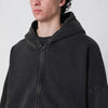 Entire Studios Washed black cotton zip-up hoodie