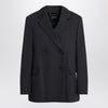 S Max Mara Double-breasted jacket in midnight blue crêpe wool