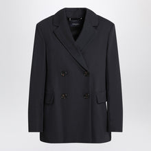  S Max Mara Double-breasted jacket in midnight blue crêpe wool
