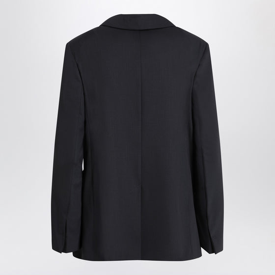 S Max Mara Double-breasted jacket in midnight blue crêpe wool
