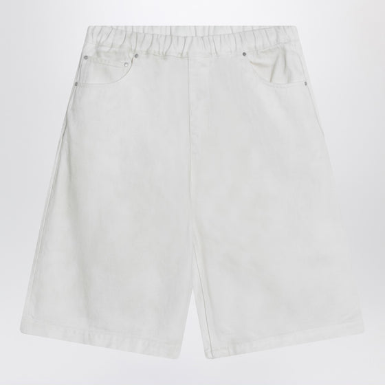 Entire Studios Wide white bermuda shorts in cotton