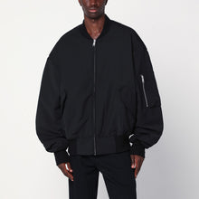  Entire Studios Black zip-up bomber jacket in wool blend