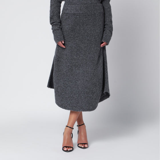 Entire Studios Smoke grey wool-blend midi skirt
