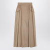 Max Mara Beige midi skirt in camel drap