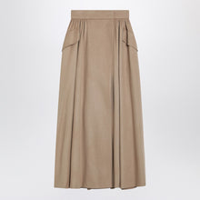  Max Mara Beige midi skirt in camel drap