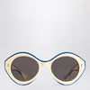 JW Anderson JWA07 Bumper sunglasses in white/blue