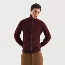 1989 STUDIO Burgundy zip turtleneck sweater