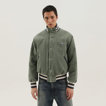  1989 STUDIO Light green corduroy varsity jacket