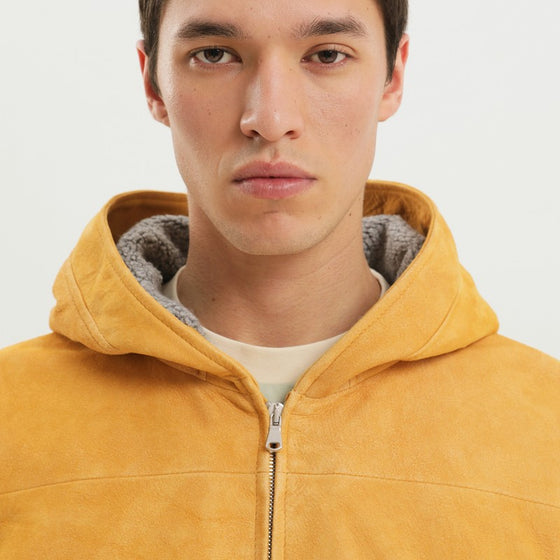 1989 STUDIO Yellow suede hoodie
