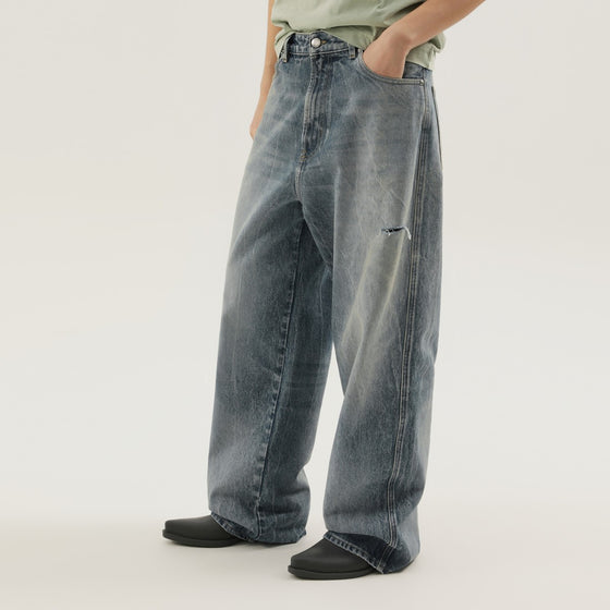 1989 STUDIO Rhodesian pants in stone blue denim