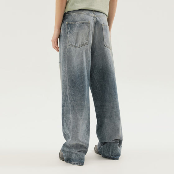 1989 STUDIO Rhodesian pants in stone blue denim
