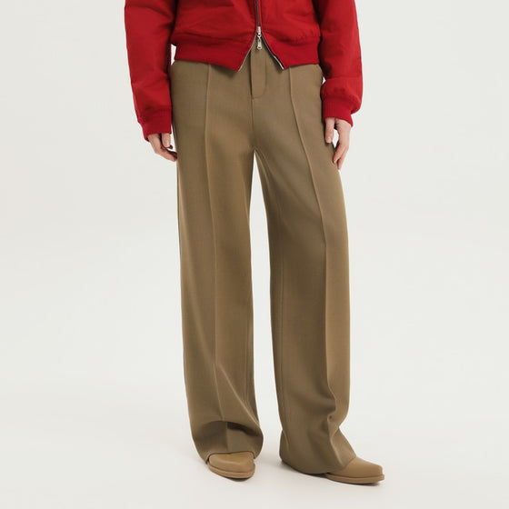 1989 STUDIO Olive green straight leg wool pants