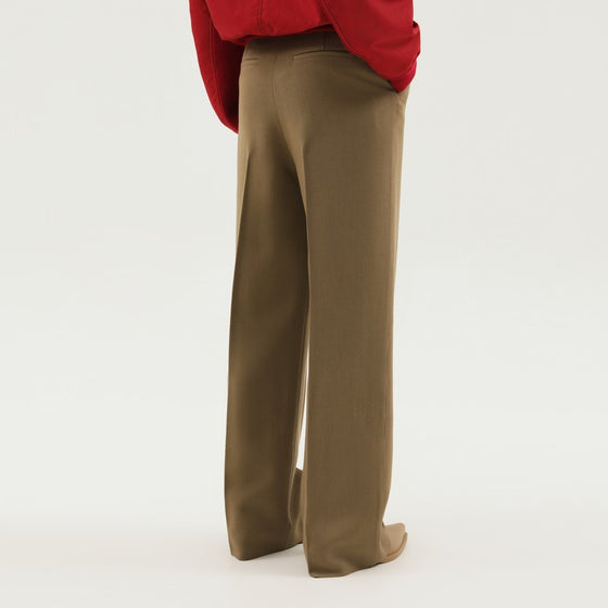 1989 STUDIO Olive green straight leg wool pants
