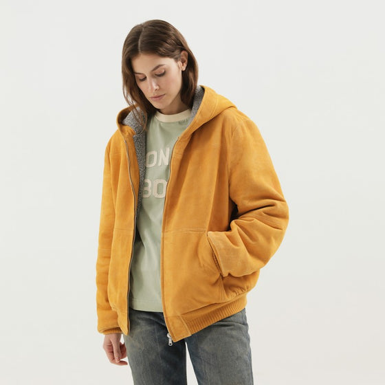 1989 STUDIO Yellow suede hoodie