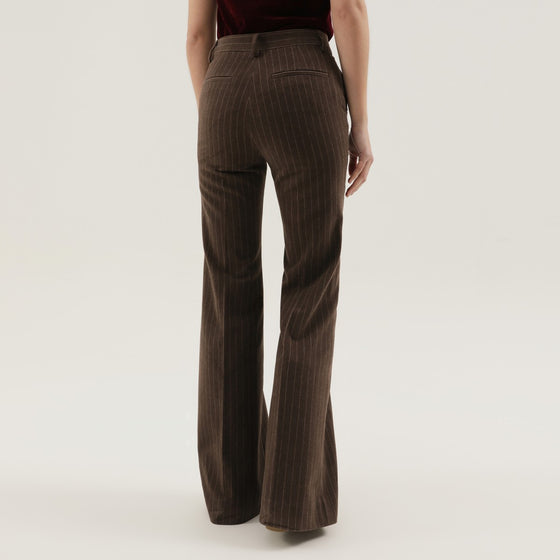 1989 STUDIO Brown striped flared pants