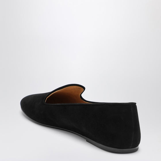 The Row Lippi black suede loafer