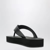 The Row Black Dune leather flip-flops