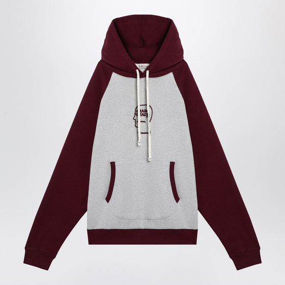 Brain Dead Light grey/burgundy hoodie