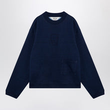 Brain Dead Indigo cotton fleece crew neck sweatshirt
