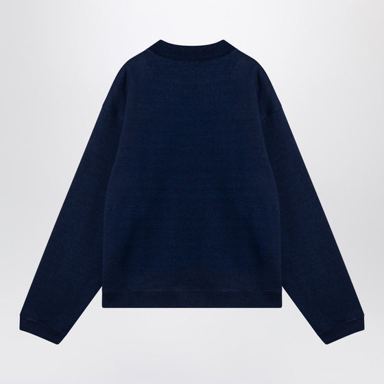 Brain Dead Indigo cotton fleece crew neck sweatshirt