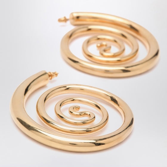 Panconesi Spiral Serpent Hoops gold earrings