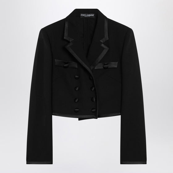 Dolce & Gabbana Dolce&Gabbana Cropped double-breasted black jacket