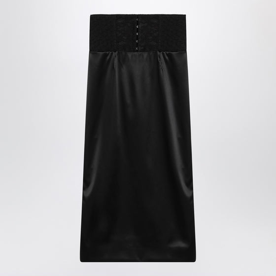 Dolce & Gabbana Dolce&Gabbana Black midi skirt with corset belt