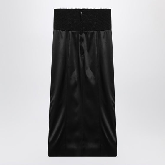 Dolce & Gabbana Dolce&Gabbana Black midi skirt with corset belt