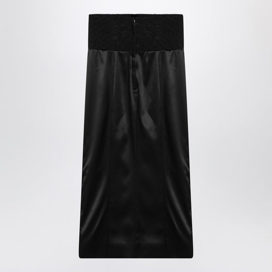 Dolce & Gabbana Dolce&Gabbana Black midi skirt with corset belt