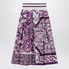  Dolce & Gabbana Dolce&Gabbana Purple Maiolica print skirt in poplin