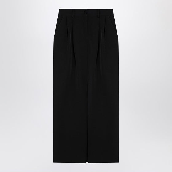 Dolce & Gabbana Dolce&Gabbana Black gabardine wool pencil skirt