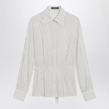  Dolce & Gabbana Dolce&Gabbana White pinstriped shirt in silk and cotton