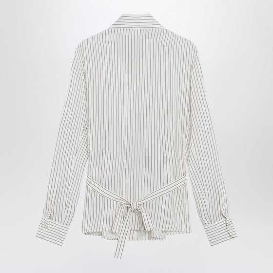 Dolce & Gabbana Dolce&Gabbana White pinstriped shirt in silk and cotton