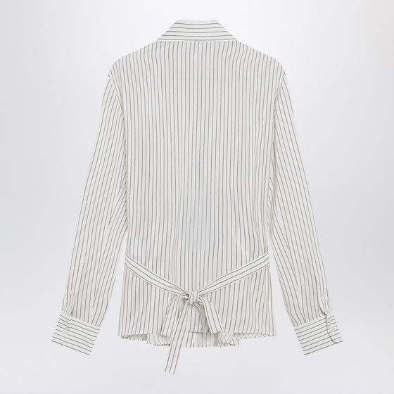 Dolce & Gabbana Dolce&Gabbana White pinstriped shirt in silk and cotton