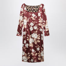  Dolce & Gabbana Dolce&Gabbana Burgundy satin dress with floral print