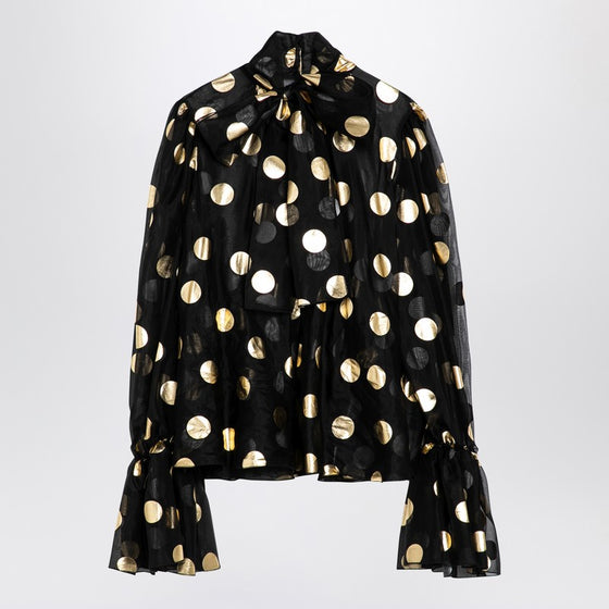 Dolce & Gabbana Dolce&Gabbana Silk organza lamé polka dot blouse